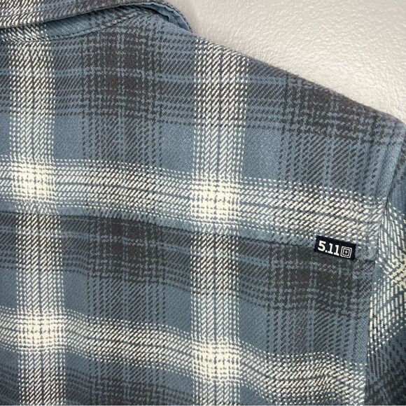 5.11 Tactical Snap Front Blue Flannel Shirt Men's Size Small - Picture 5 of 12
